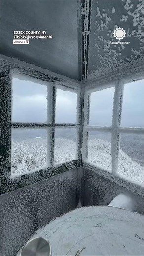 Brutal Winter Storm Transforms Fire Tower Into Frozen Fortress