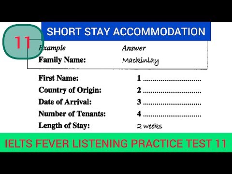 Ielts Fever listening test 11 | Short stay accommodation | family name mackinlay
