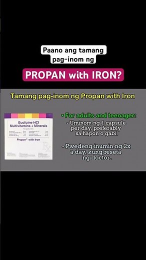 PAMPAGANANG KUMAIN NA VITAMINS: Propan with Iron paano ang tamang pag-inom?