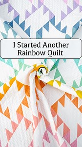 Can you have too many rainbow quilts? I don’t think so. I started another one. This one is using Watercolor Wovens by @fableism 🌈 and I can’t wait to share more soon! #kitchentablequilting #fableism #watercolorwoven #thetaliaquilt | Erica Taylor Jackman