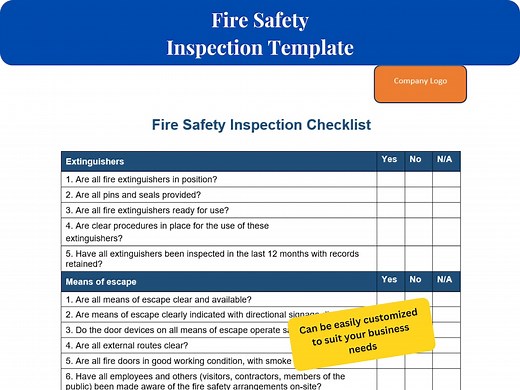Comprehensive Fire Safety Inspection Template Word | Fire Safety Inspection Form- Keep Your Business Safe!| Fire Inspection Checklist - Etsy