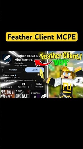 *FINALLY* I Found Feather Client For Minecraft PE, Insane "FPS Boost...#minecraftshorts