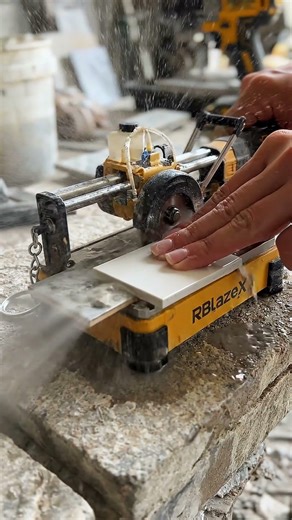 Mini Wet Tile Cutter in Action | RBlazeX Stone Workshop #shorts