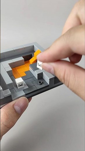 Lego build Minecraft micro worlds on 12-slot pen holder (11) #lego #legobuild #shorts #BrickBoom