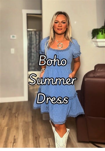 Easy, breezy, and made for sunshine ☀️ The Florboom Women’s Summer Boho Swiss Dot Mini Dress – Puff Sleeves V‑Neck Smocked Waist A‑Line is the throw-on-and-go dress every closet needs. Flowy, flattering, and yes… it has pockets. #bohodress #summerdress #momstyle #tiktokshopfinds #vacationoutfit