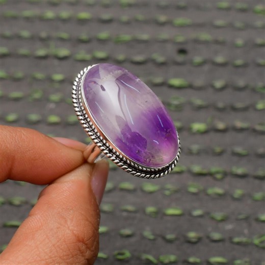 Handmade Amethyst Ring: 925 Sterling Silver Gemstone Jewelry - Etsy