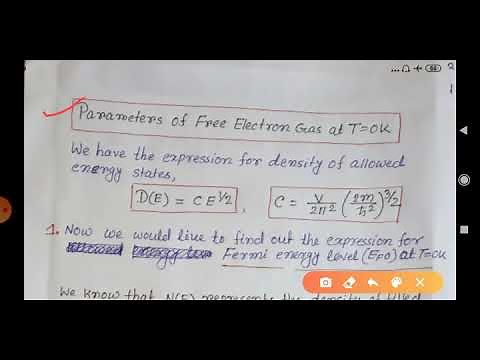 Expression for Fermi energy at absolute zero