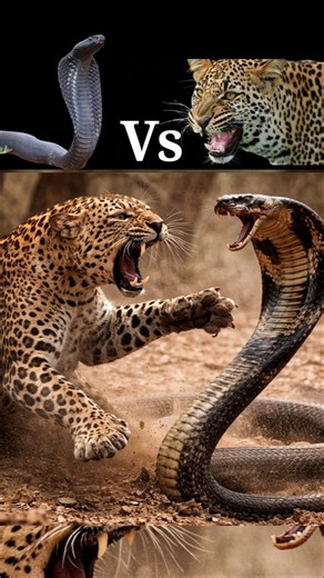 Cobra Attacks a Leopard 😱 #shorts #animals