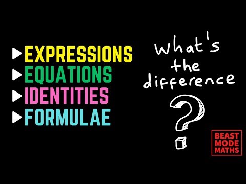 Expressions, Equations, Identities & Formulae - What's the difference?