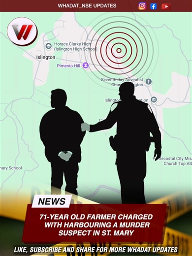 St Mary Farmer Charged for Harbouring Fugitive Wanted for Murder ST MARY, Jamaica — Police in St Mary have charged a man in connection with the offence of harbouring a fugitive following investigations conducted in the parish. Charged is 71-year-old Terrence Beecham, a farmer of Sports Road, Islington, St Mary. According to police reports, Beecham is accused of knowingly sheltering Kerrin Bailey, an office administrator of a Kingston address, at his home sometime between December 2025 and Februa