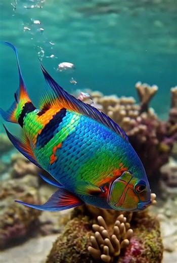 A Rare Colorful Fish in Sea Water. #animals #japan #anime #fishing #rare #colors #sea #water