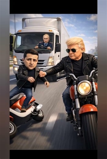 Terminator 2 Chase Scene Parody: Trump Saves Zelensky from Putin #trump #putin #zelensky
