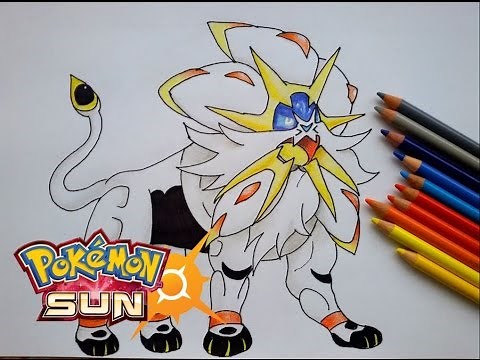 How to Draw Solgaleo ( Pokemon Sun & Moon )
