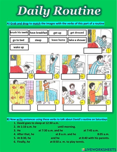 Simple Present: Daily Routine worksheet