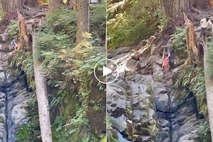 Watch: Parent Takes Child Dangerously Close to Waterfall's Edge for a Picture in National Park