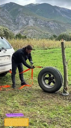 How a Tire and Strap Turn Vehicle Power Into Post Extraction