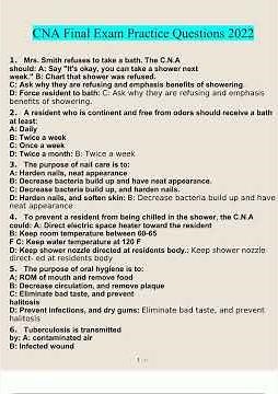 CNA Final Exam Practice Questions and Answers 20222023 Verified Answers5375