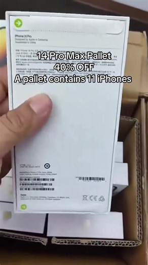 iPhone 14 Pro Max contain 11 iPhones 14 Pro Max in a pallet and now selling for €2,500. Offer is valid for few days only. Visit our website or contact us #iphone14promax #apple #deals #dealsforyouday #fyp