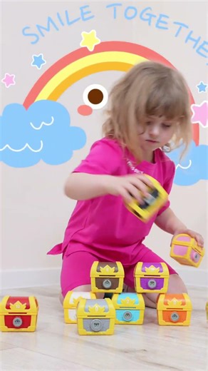 Color sorting treasure chests #learning #satisfying