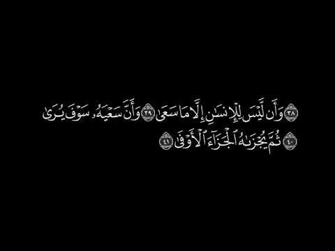 وأن ليس للإنسان إلا ما سعى * وأن سعيه سوف يرى * ثم يجزاه الجزاء الأوفى - سورة النجم