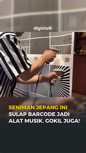 Digistalk | Asupan Teknologi Tiap Hari on Instagram: "Sebuah kolektif seni eksperimental dari Jepang menghadirkan pendekatan unik terhadap teknologi dengan mengubah barcode scanner menjadi instrumen musik. Dalam proyek ini, pola visual barcode diterjemahkan menjadi sinyal listrik yang menghasilkan variasi ritme, nada, dan suara. Setiap barcode menciptakan bunyi yang berbeda, sementara kecepatan pemindaian menentukan tempo musik secara real time. Alih-alih mengandalkan perangkat lunak digital sem