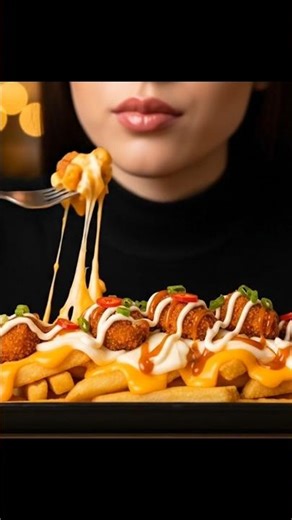 ASMR Cheesy Loaded Fries Eating | Satisfying Food ASMR #asmr #mukbang