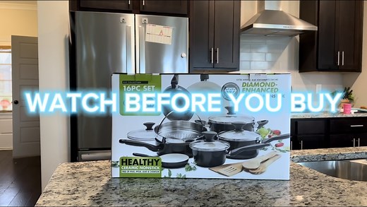 Watch Open GreenPan Rio Healthy Ceramic Nonstick 16 Piece Cookware Set With Me on Amazon Live
