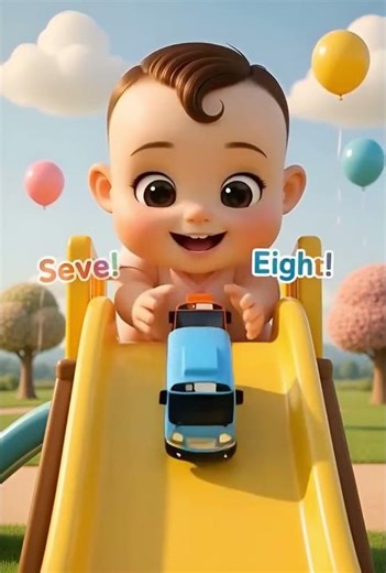 🚍🎉 Let’s learn numbers the fun way! Our cute baby counts colorful buses from 1 to 10 one bus time