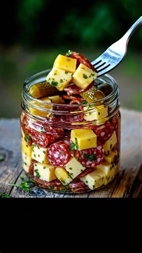 1K views | Easy Marinated Cheese Appetizer with Salami & Pickles Ingredients: 1 teaspoon Dijon mustard 1 clove garlic, minced 1 teaspoon Italian seasoning ¼ cup olive oil 1 tablespoon white wine vinegar (or red wine vinegar) | Weight Watchers - Easy Recipes | Facebook