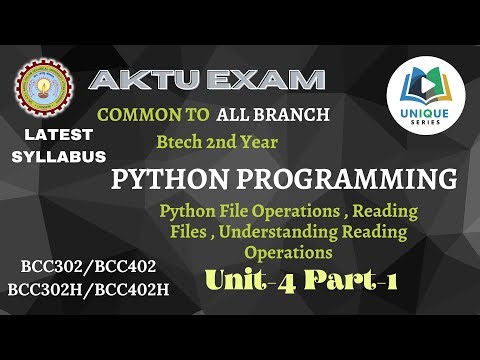 U4P1| PYTHON PROGRAMMING BTECH 2ND YEAR One shot | AKTU | Latest Syllabus |Civil Mantraa All Branch