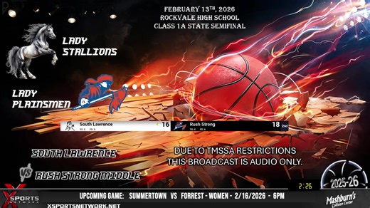 South Lawrence vs Rush Strong - Girls Basketball - 2_13_2026 - 1A State Tournament Semifinal | X Sports Network