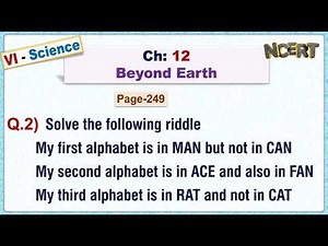 Ch:12 - Pg:249 - Q.2) (i) Solve the following riddle. My first alphabet is in MAN but not in CAN My