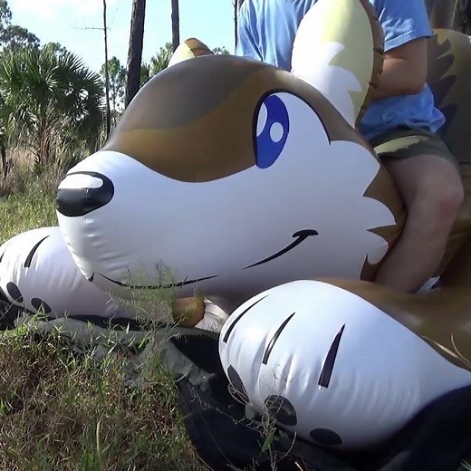 Riding My Big Inflatable Wolf