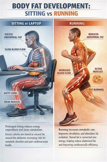 Running vs Sitting: The Hidden Fat Inside Your Body