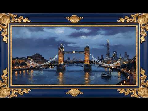 London Midnight: 2 Hour 4K Ambient | Tower Bridge & Thames River TV Art Screensaver Frame TV