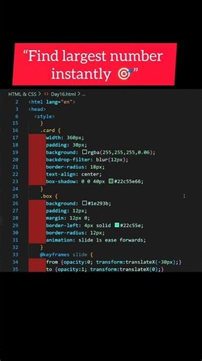 Largest Number Animation Without if 🎯 #shorts #animation #codewithrtech #codingshorts #viral