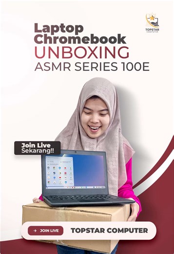 Unboxing ASMR laptop chromebook series 100E Join live sekarang‼️ #laptopsecond #fypage #paydaysale #thatsimple #chromebook