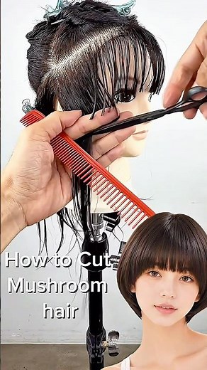 How to cut a mushroom haircut #haircuttutorial #hairstyle #frontlayerhaircut