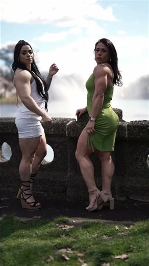 Insane Quad Gains! Muscle Mommies in Stunning Dresses 💪🔥