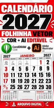 2027 Editable Wall Calendar Template File #2027calendar #illustrator #cdrfile