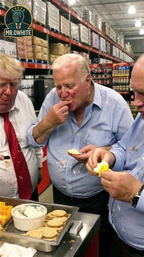 CHEESE CHAOS: TRUMP, BIDEN & PUTIN ATTACK THE SAMPLE TABLE (POLITICAL SATIRE)