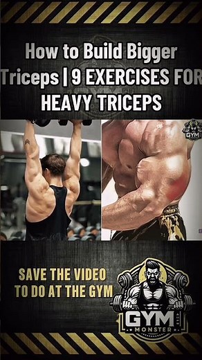 How to Build Bigger Triceps 💪 | 9 Exercises for Heavy Triceps #TricepsWorkout#BiggerTriceps