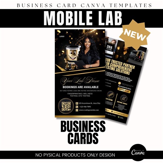 Mobile Lab Business Cards Template / DIY Medical Service Flyer/ DNA Testing / Medical Template / Medical Card / Health Card / Business Card - Etsy
