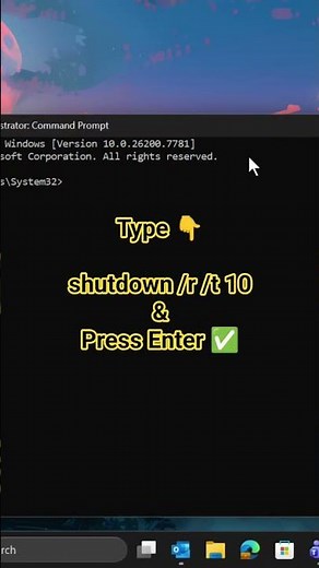 Restart Windows with a countdown✅