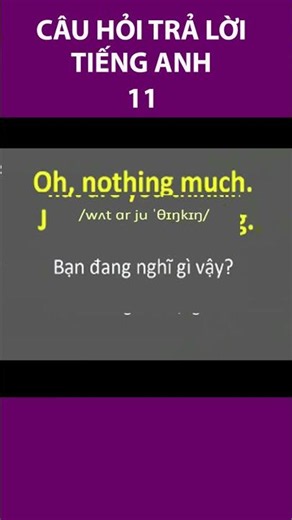 Câu hỏi trả lời tiếng Anh - Phần 11 #hoctienganh #tienganhchotre #english #learnenglish #ielts #xh