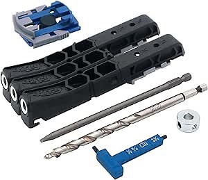 Kreg KPHJ230 - Kreg Pocket-Hole Jig Micro - Micro Jig for Thin Stock, Cabinets, Drawers & Repairs - 33% Smaller Holes - Create Micro Pocket Hole - For 1/2? & 3/4? Thick Materials