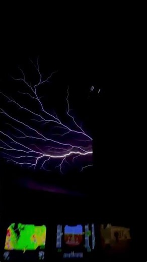 St. Elmo’s fire dancing around the cockpit During night approach.