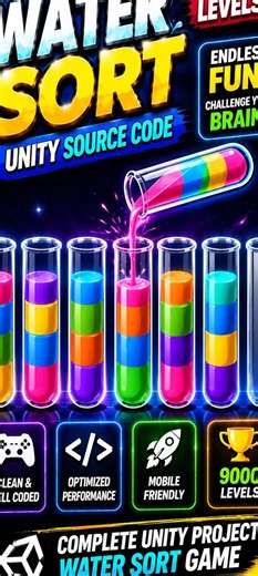 Water Sort Unity Source Code | Sorting Game Unity Source Code | #watersortunity #sortinggameunity