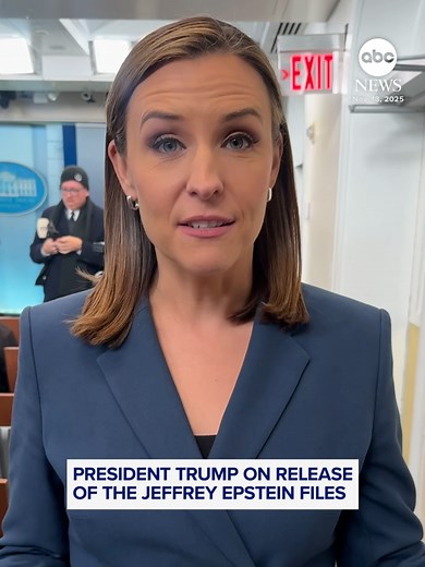 ABC News' Chief White House Correspondent Mary Bruce asked President Trump why he's waiting for Congress to send a bill to his desk as opposed to releasing the Epstein files now. Trump didn't give a clear answer. #trump #epstein #politics #news #abcnews