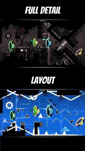 Acheron Layout vs Full Detail #geometrydash #gddemon #demonlevel #gd
